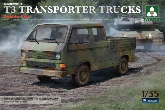 Takom 2014 BUNDESWEHR T3 TRANSPORTER TRUCKS Double Cab 1/35