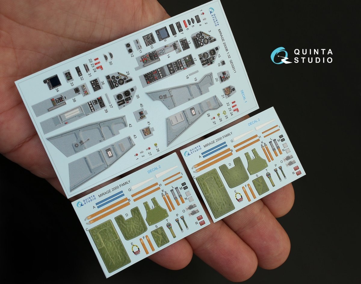 Quinta Studio QD32011 Mirage 2000B 3D-Printed &amp;amp; coloured Interior on decal paper (for Kitty Hawk kit) 1/32 – Bild 4