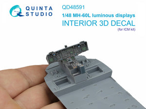 Quinta Studio QD48591 MH-60L Blackhawk, écrans lumineux pour ensembles QD+48590/QDS-48590 (ICM) 1/48