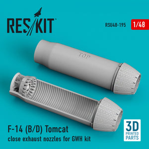 RESKIT RSU48-0195 F-14 (B,D) « TOMCAT » TUYAUX D&amp;#39;ÉCHAPPEMENT FERMÉS POUR MAQUETTE GWH (IMPRIMÉE EN 3D) 1/48 – image 2