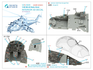 Intérieur imprimé en 3D et coloré sur papier décalcomanie Quinta Studio QDS-48406 Mi-24 Nato Hind (Trumpeter) (Petite version) 1/48 – image 2