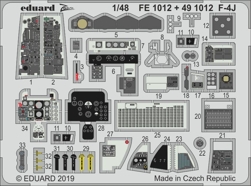 Eduard 491012 F-4J interior ACADEMY 1/48