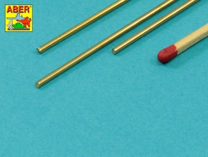 Aber BR15 Pręty mosiężne Ø 1,5mm długość 245mm x 3 szt. / Brass round rods Ø 1,5mm length 245mm x 3 pcs. – zdjęcie 2