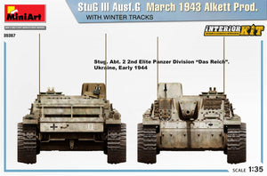 Mini Art 35367 StuG III Ausf. G Mars 1943 Alkett Prod. AVEC CHENILLES D&amp;#39;HIVER. KIT INTÉRIEUR 1/35 – image 8