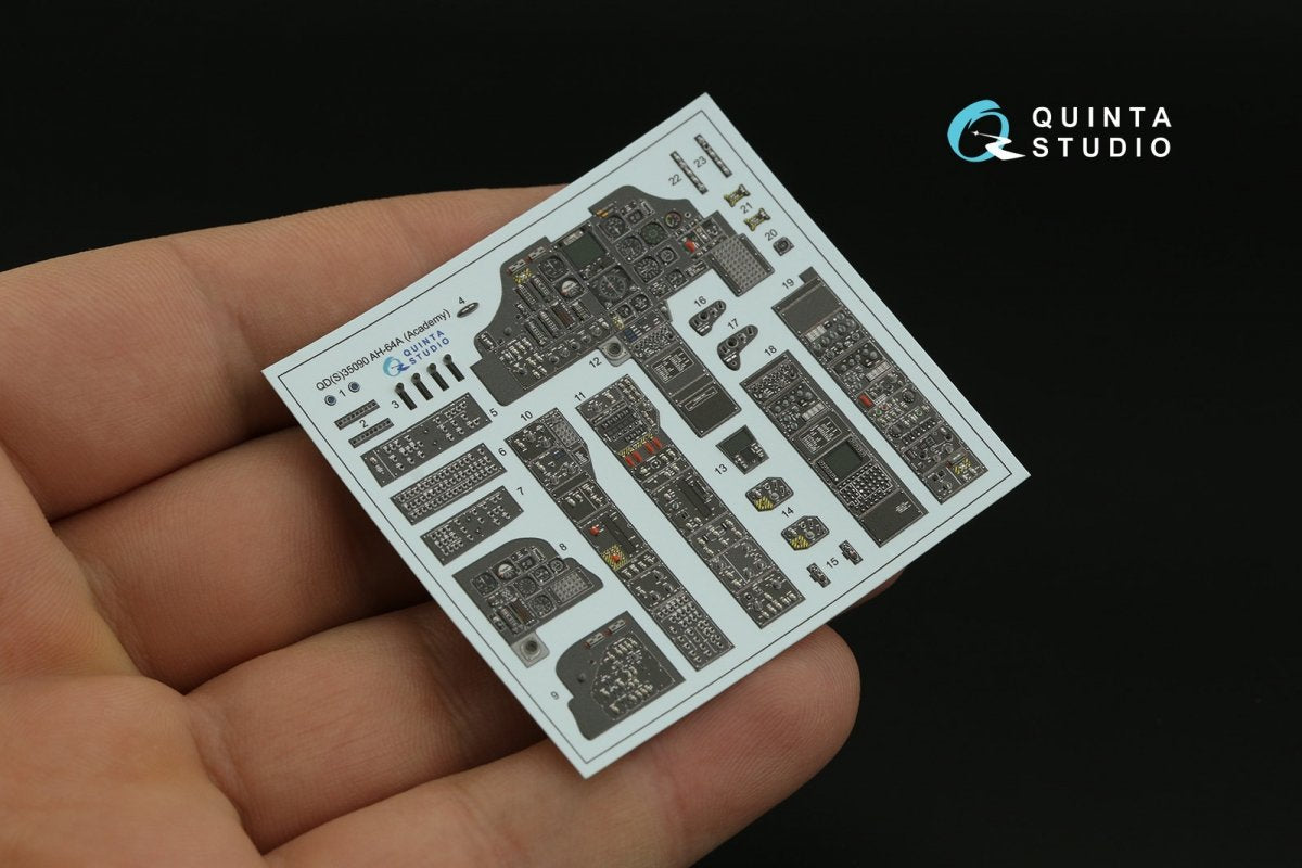 Quinta Studio QDS-35090 AH-64A 3D-Printed &amp;amp; coloured Interior on decal paper (Academy) (Small version) 1/35 – zdjęcie 10