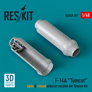 RESKIT RSU48-0391 F-14A « Tomcat » tuyères d&amp;#39;échappement ouvertes et fermées pour maquette Tamiya (impression 3D) 1/48