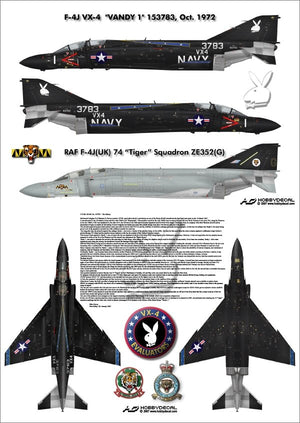 HobbyDecal AL72001V1 F-4J VX-4 Vandy1 Black Bunny October 1972 1/72