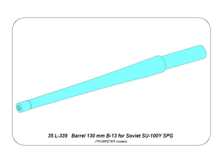Aber 35L-339 Lufa 130mm B-13 do radzieckiego działa samobieżnego SU-100Y / 130mm Soviet B-13 barrel for SU-100Y SPG 1/35 – zdjęcie 2