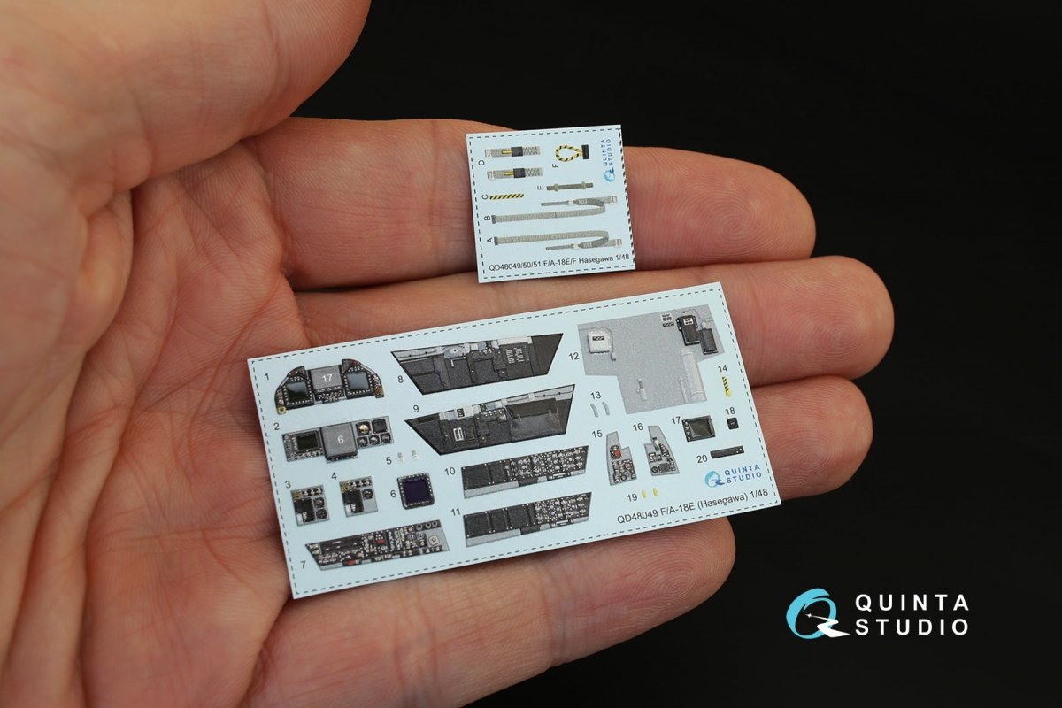 Quinta Studio QD48049 F/A-18E 3D-Printed &amp;amp; coloured Interior on decal paper (for Hasegawa kit) 1/48 – Bild 6