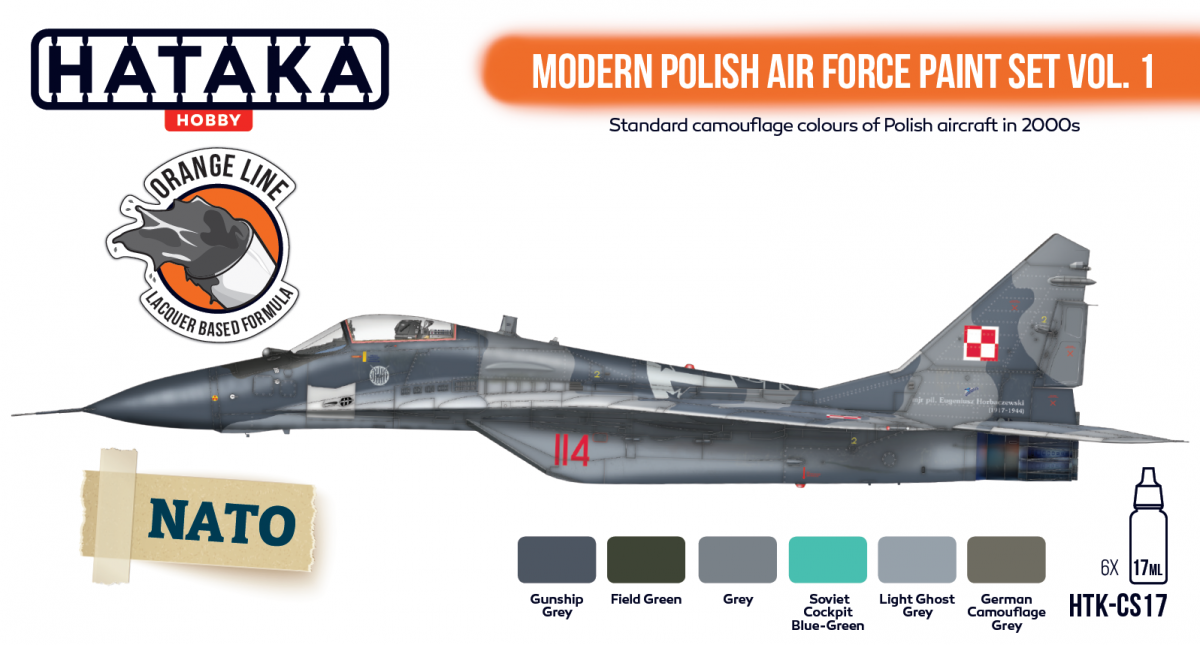 Hataka HTK-CS17 ORANGE LINE – Modern Polish Air Force paint set vol. 1 6x17ml – Bild 2