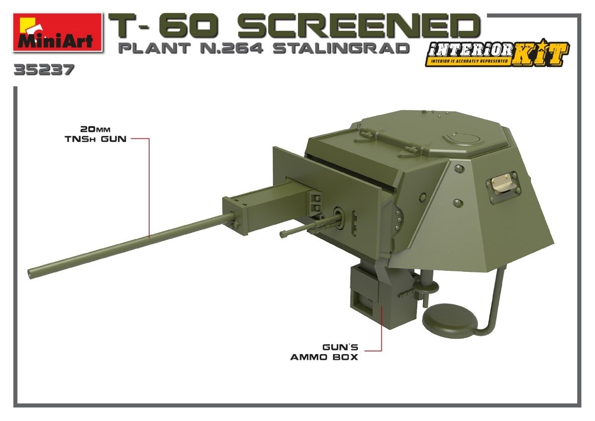 MiniArt 35237 T-60 SCREENED (PLANT NO.264 STALINGRAD) INTERIOR KIT 1/35 – immagine 6