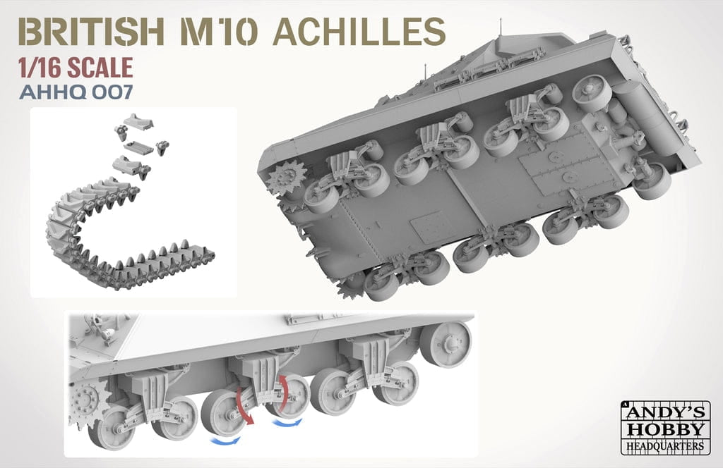 Andy&amp;#39;s Hobby Headquarters AHHQ-007 British M10 &amp;quot;Achilles&amp;quot; IIc Tank Destroyer 1/16 – immagine 6