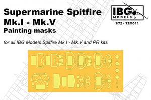 IBG 72M011 Supermarine Spitfire Mk.I - Mk.V Painting masks for all IBG Models Spitfire Mk.I - Mk.V and PR kits 1/72
