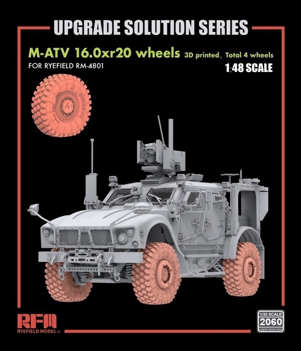 Roues Rye Field Model 2060 M-ATV 16.0xr20 (impression 3D) - Solution de mise à niveau 1/48