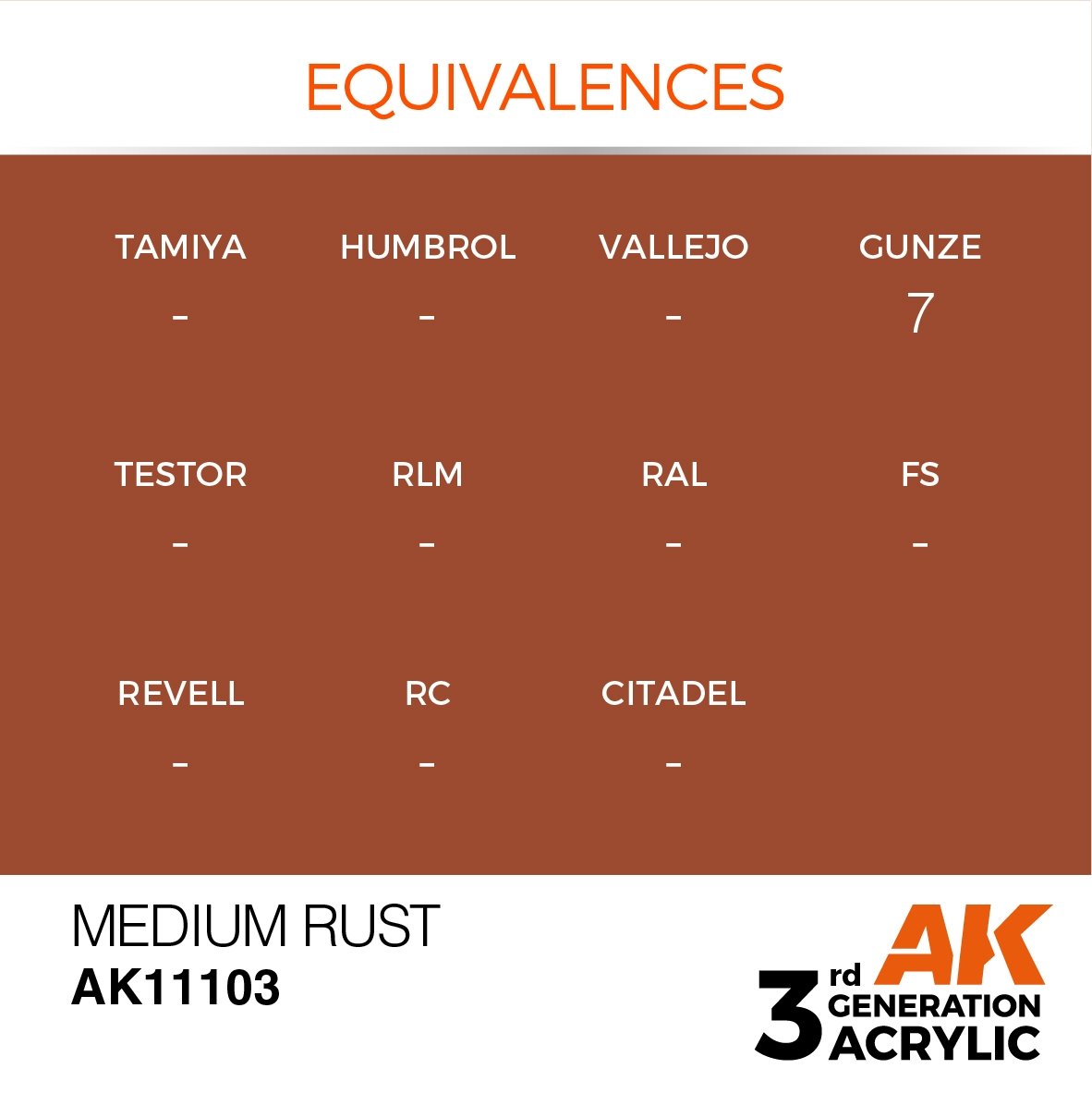 AK Interactive AK11103 MEDIUM RUST – STANDARD 17ml – Bild 3