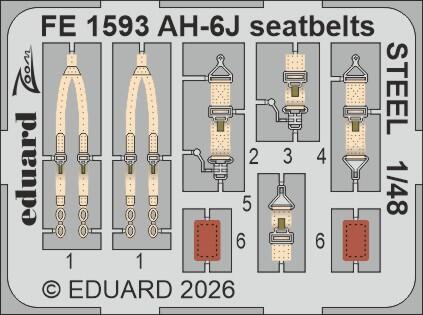 Eduard FE1593 AH-6J seatbelts STEEL for ICM 1/48