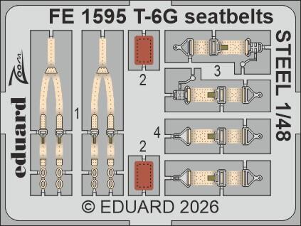 Eduard FE1595 T-6G seatbelts STEEL for Italeri 1/48