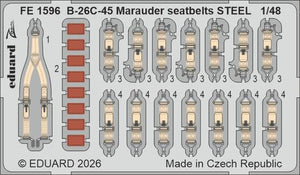 Eduard FE1596 B-26C-45 Marauder seatbelts STEEL 1/48