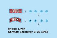 Trumpeter 05790 German Zerstorer Z-28 (1945) 1/700 – immagine 5