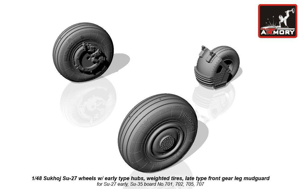 Armory Models AW48020b Sukhoj Su-27 Flanker wheels 1/48 – immagine 5