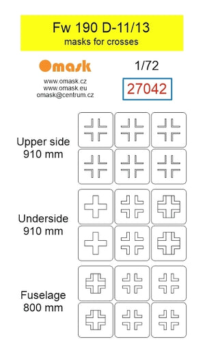 Omask 27042 Fw 190 D-11/13 masks for crosses 1/72