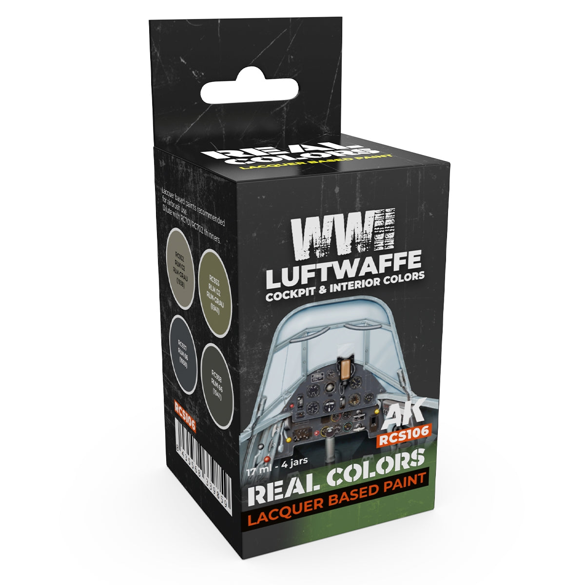 AK Interactive RCS106 WWII Luftwaffe Cockpit & Interior Colors 4x17ml