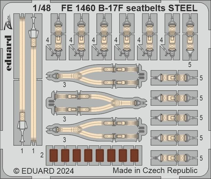 Eduard FE1460 B-17F seatbelts STEEL EDUARD 1/48