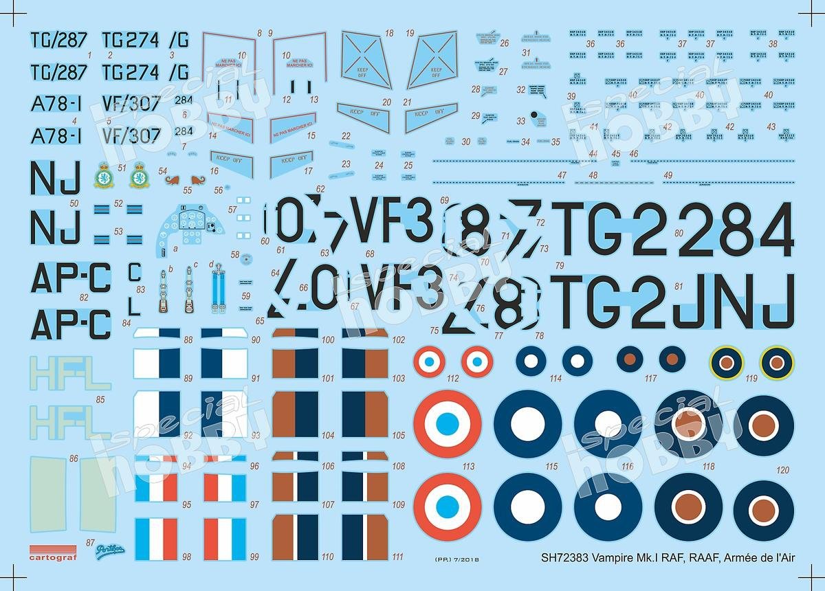 Special Hobby 72383 DH.100 Vampire Mk. I &amp;#39;RAF, RAAF and Armée de l&amp;#39;Air&amp;#39; 1/72 – Bild 6
