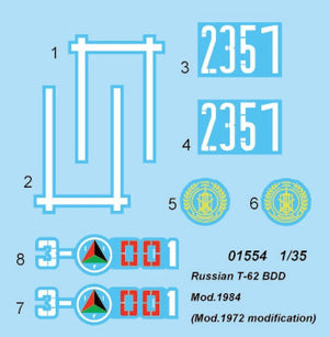Trumpeter 01554 Russian T-62 BDD Mod.1984 1/35 – zdjęcie 4
