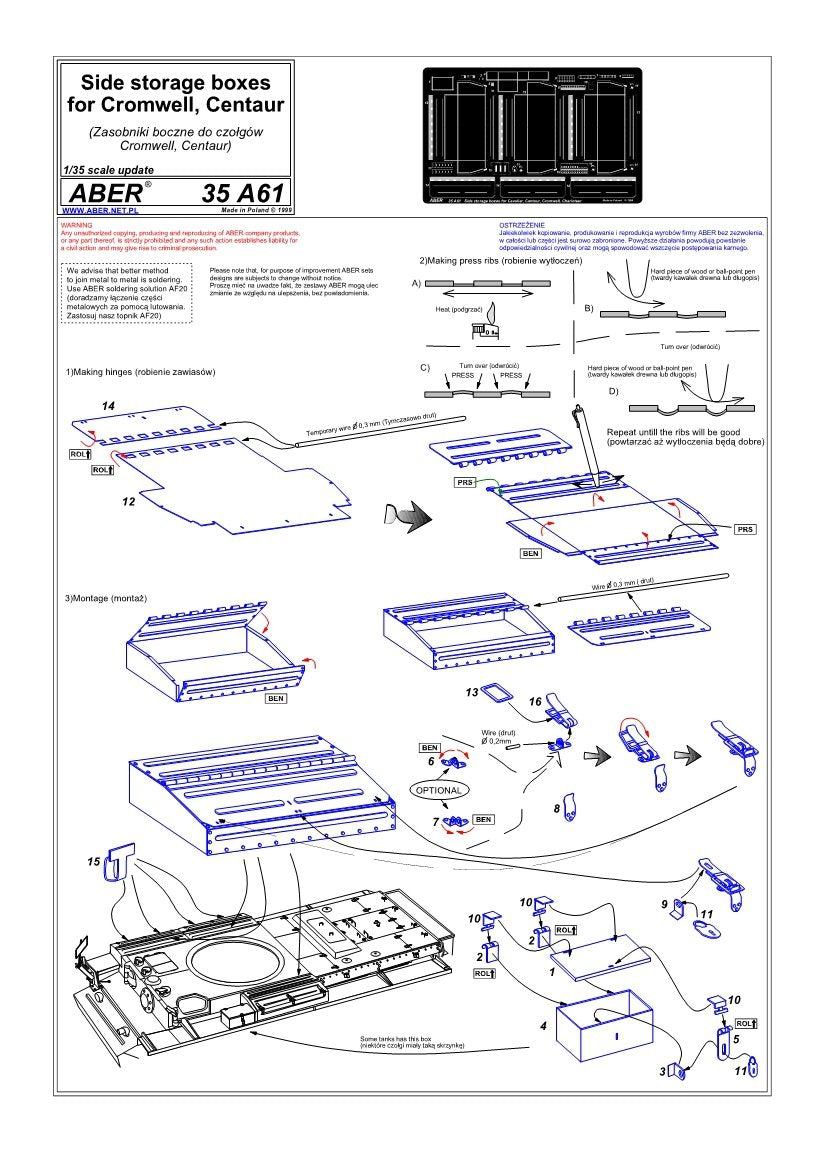 Aber 35A061 Zasobniki boczne do Cromwella, Centaura 1/35 – immagine 4