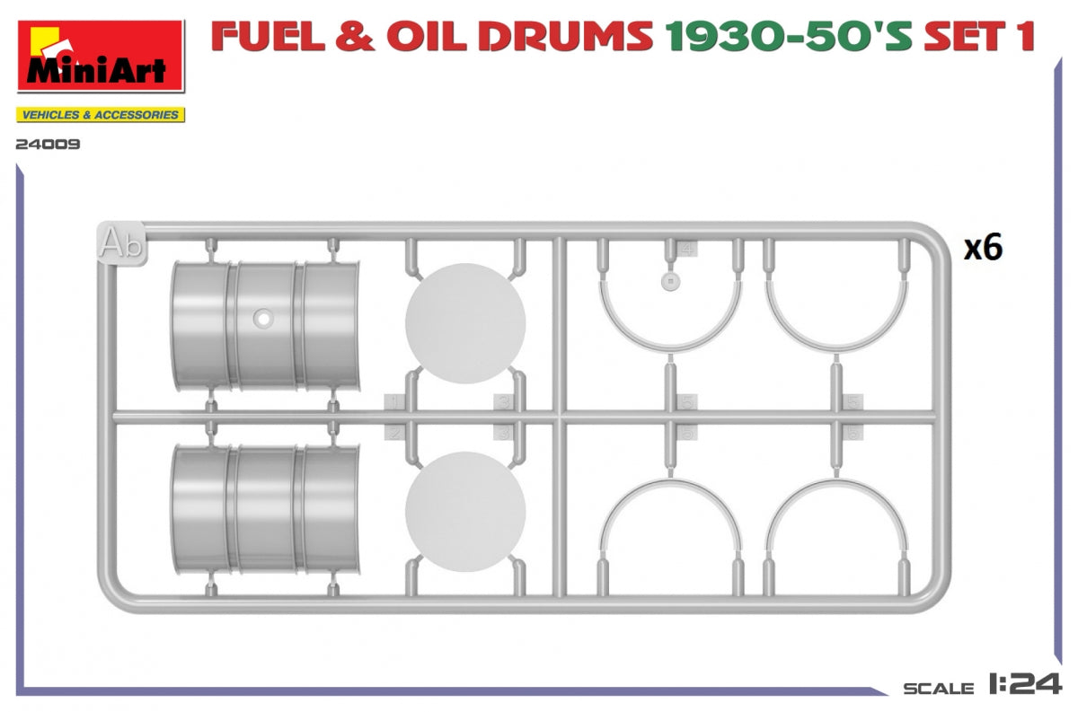 MiniArt 24009 FUEL OIL DRUMS 1930-50’S SET 1. GERMAN TYPE 1/24 – immagine 4