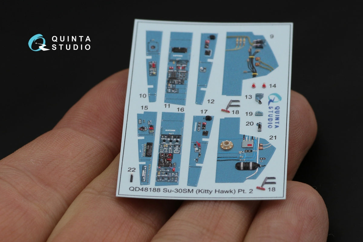 Quinta Studio QD48188 Su-30SM 3D-Printed coloured Interior on decal paper (for KittyHawk kit) 1/48 – Bild 3