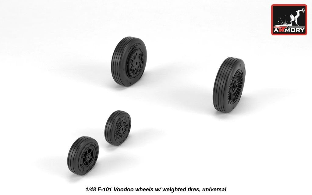Armory Models AW48318 F-101 Voodoo wheels w/ optional nose wheels &amp;amp; weighted tyres 1/48 – Bild 4