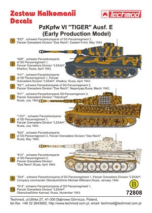 Techmod 72808 - Pz.Kpfw.VI Tiger Ausf.E (Early Production Model) 1/72 – immagine 2