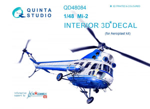 Quinta Studio QD48084 Mi-2 3D-Printed &amp;amp; coloured Interior on decal paper (for Aeroplast kit) 1/48