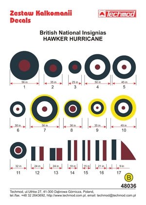 Techmod 48036 - Insignes nationaux britanniques - Hawker Hurricane (1/48) – image 2