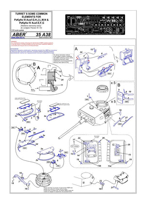 Aber 35A038 Wspólne elementy do wieży Pz.III G,H,J,L,M,N oraz Pz.IV E,F,G 1/35 – immagine 4