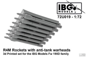 Roquettes IBG 72U019 R4M avec ogives antichars, kit imprimé en 3D pour maquettes IBG au 1/72
