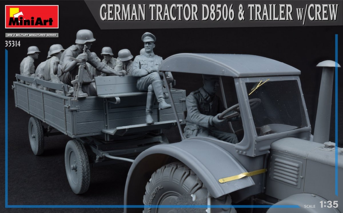 MiniArt 35314 GERMAN TRACTOR D8506 &amp;amp; TRAILER w/CREW 1/35 – imagen 5