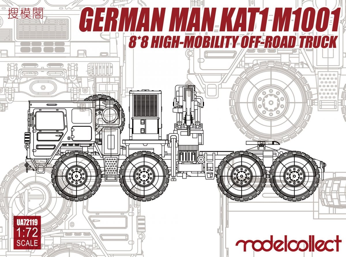 Modelcollect UA72119 Camion tout-terrain allemand MAN KAT1M1001 8x8 HAUTE MOBILITÉ (1/72)