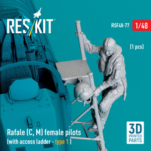 RESKIT RSF48-0077 Rafale (C, M) female pilot (with access ladder - type 1) (1 pcs) (3D Printed) 1/48 – immagine 2