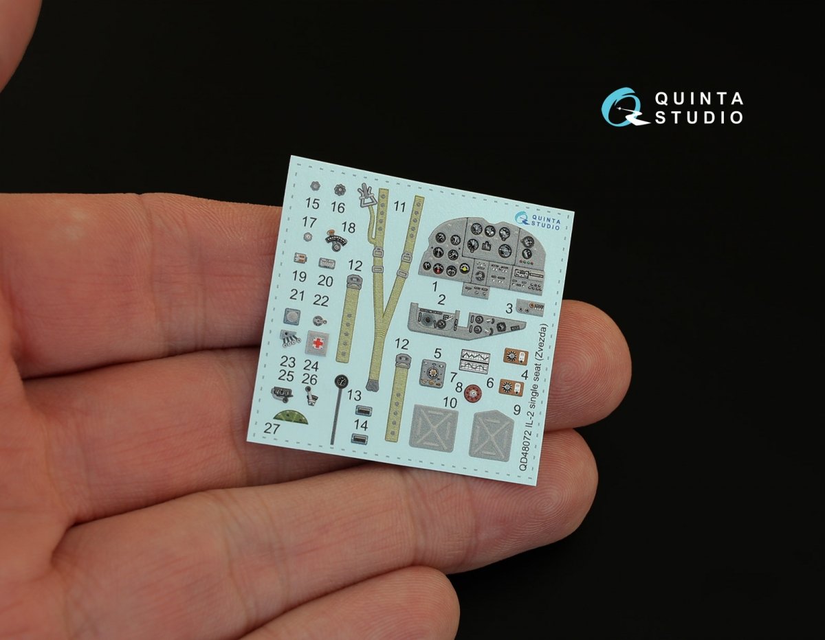 Quinta Studio QD48072 Il-2 Single seat 3D-Printed &amp;amp; coloured Interior on decal paper (for kit) 1/48 – immagine 4