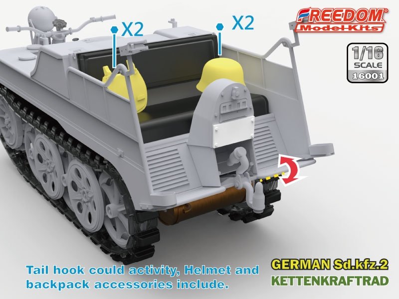 Freedom 16001 Sd.Kfz. 2 Kettenkraftrad Typ HK 101 1/16 – Bild 3
