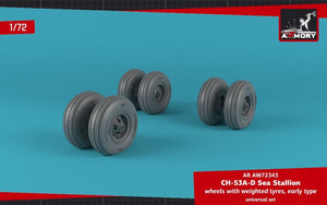 Armory Models AW72343 CH-53 Sea Stallion wheels w/ weighted tires, early 1/72 – immagine 3