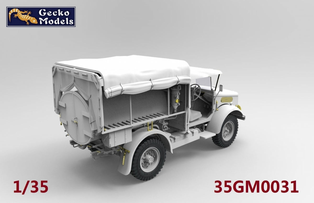 Camion-citerne à eau Gecko Models 35GM0031 Bedford MWC 15-cwt 4x2 200 gallons (cabine ouverte, pare-brise aérodynamique) 1/35 – image 3