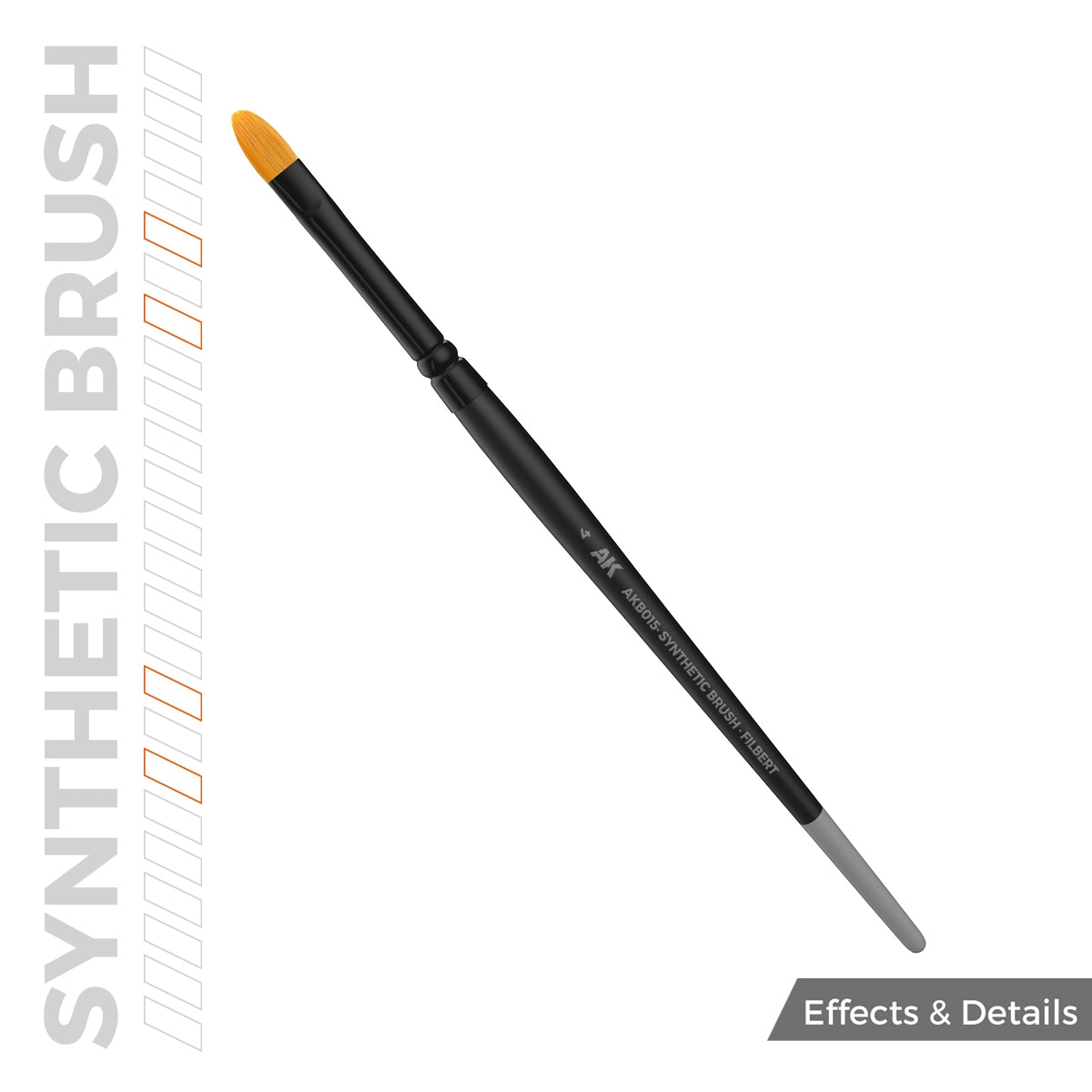 AK Interactive AKB015 AK SYNTHETIC BRUSH – FILBERT 4 – zdjęcie 3