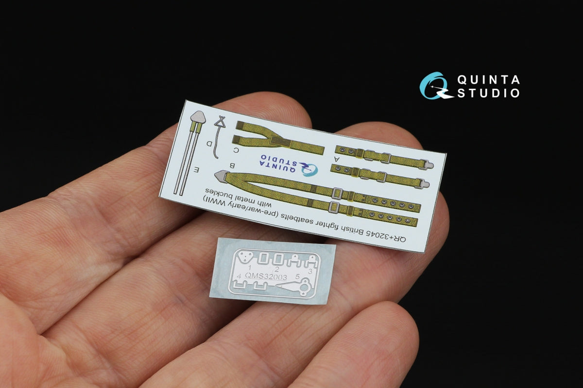 Quinta Studio QR+32045 British Fighter Seatbelts, pre-war/early WWII (with metal buckles) (All kits) 1/32 – immagine 4