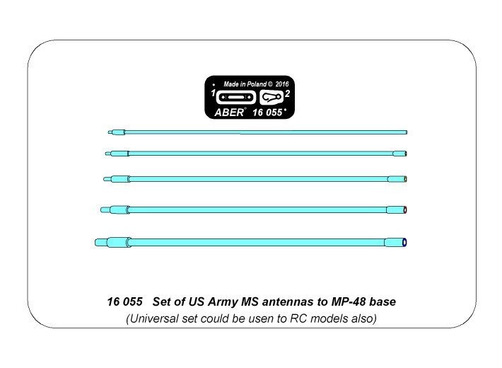 Aber 16055 Set of US Army MS antennas to MP-48 base 1/16 – image 7