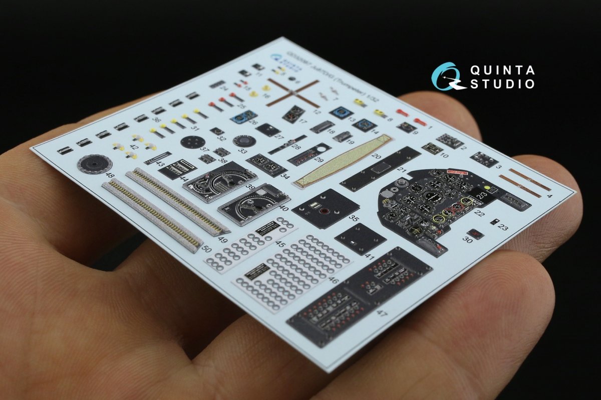 Quinta Studio QD32087 Ju87 D/G 3D-Printed &amp;amp; coloured Interior on decal paper (Trumpeter) 1/32 – immagine 12