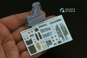 Quinta Studio QD+48480 Su-17M4/Su-22M4 3D-Printed &amp;amp; coloured Interior on decal paper (Hobby Boss) (with 3D-printed resin parts) 1/48 – immagine 2